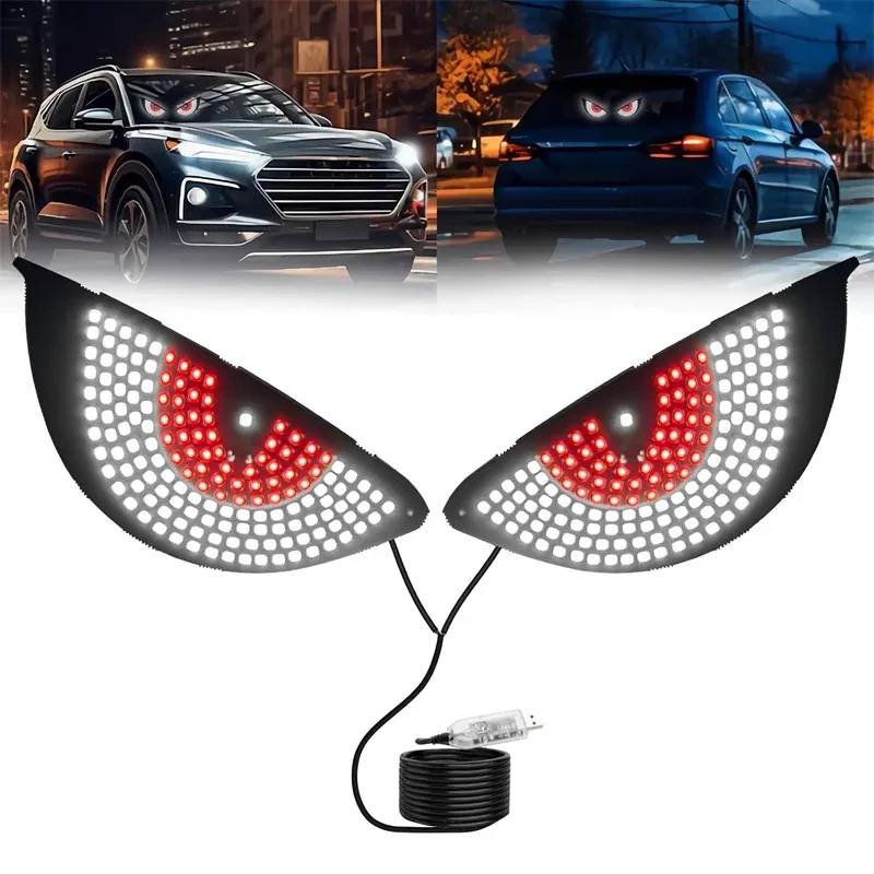 Auto Teufelsauge Licht RGB Dynamische Dämon Auge Dekorative Licht Led-anzeige Dekor Pixel Panel Windschutzscheibe USB 5V Multi-modus Lampe