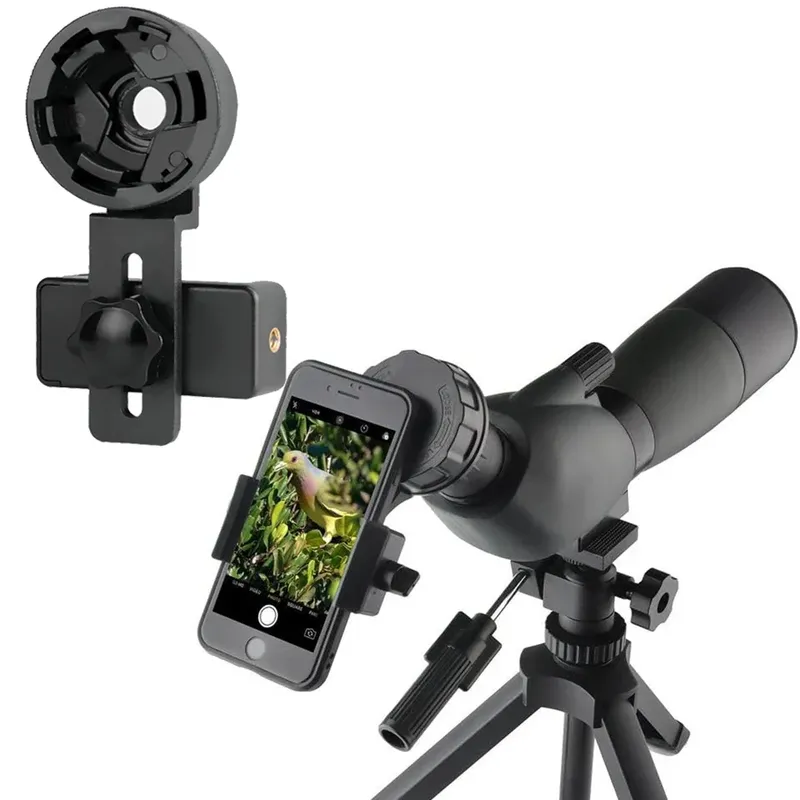 Teleskop-Telefon-Fotoadapter, universelle, schnell ausgerichtete Handy-Digiscoping-Adapterhalterung, kompatibel mit Ferngläaren, Monokular