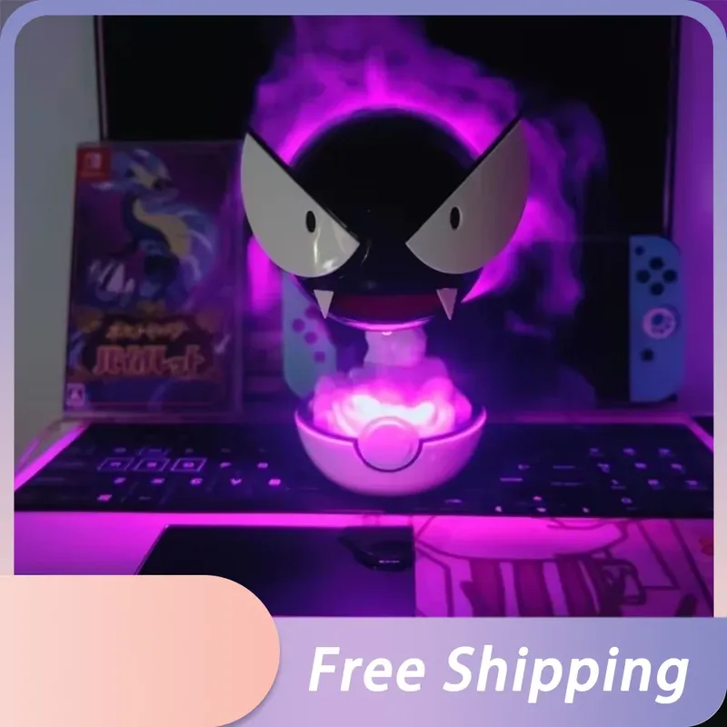 Anime Gastly Luftbefeuchter Pokemon Wasser Auffüllen Spray Desktop Luftreiniger LED Lampe Dekorationen Indoor Umgebungs Zerstäuber Geschenk ﻿