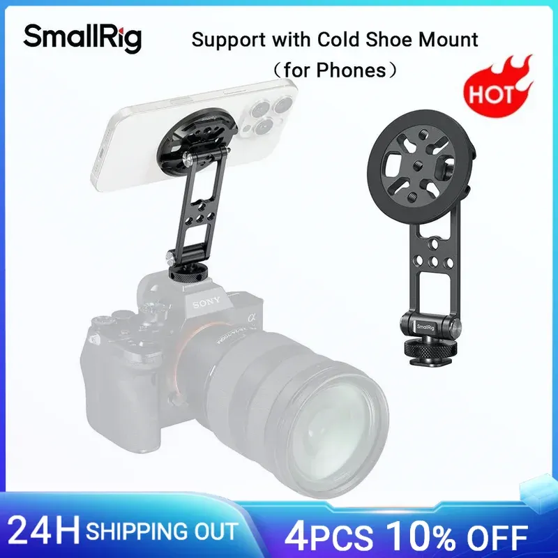 SmallRig Magnetische Metall-Telefonhalterung mit Kaltschuhhalterung, verstellbarer drehbarer Telefonstativhalter-Adapter für iPhone-Kamera 5156