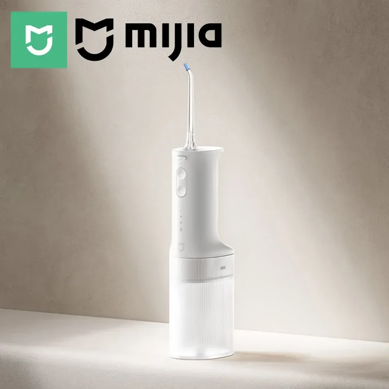 XIAOMI MIJIA Elektrische Munddusche 2, IPX7 Wasserdichtigkeit, 200 ml Wassertank, 3 Frequenzumwandlungsmodi, Wasserflosser Dental