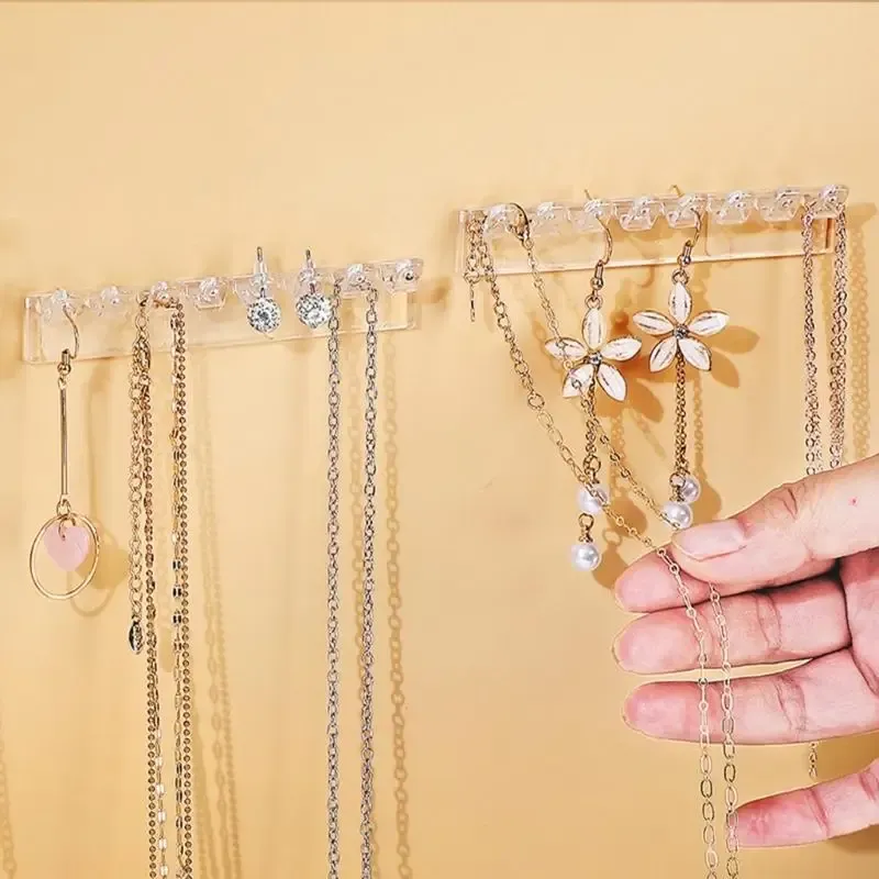 3er-Pack Halskettenhalter, Halsketten-Organizer zur Wandmontage mit 8 Haken, zum Aufhängen von Schmuck, Armreifen, Armbändern und Ringen