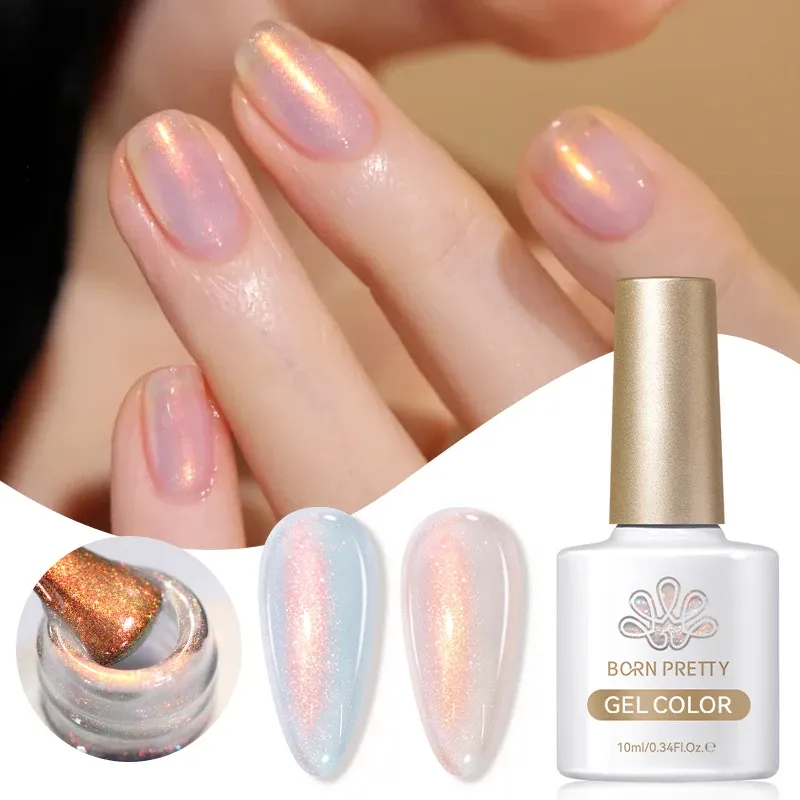 BORN PRETTY 10 ml Aurora Glitter Gel Nagellack Ultra Shine Chameleon Laser Semi Permanent Soak Off UV Gel Nail Art Lack