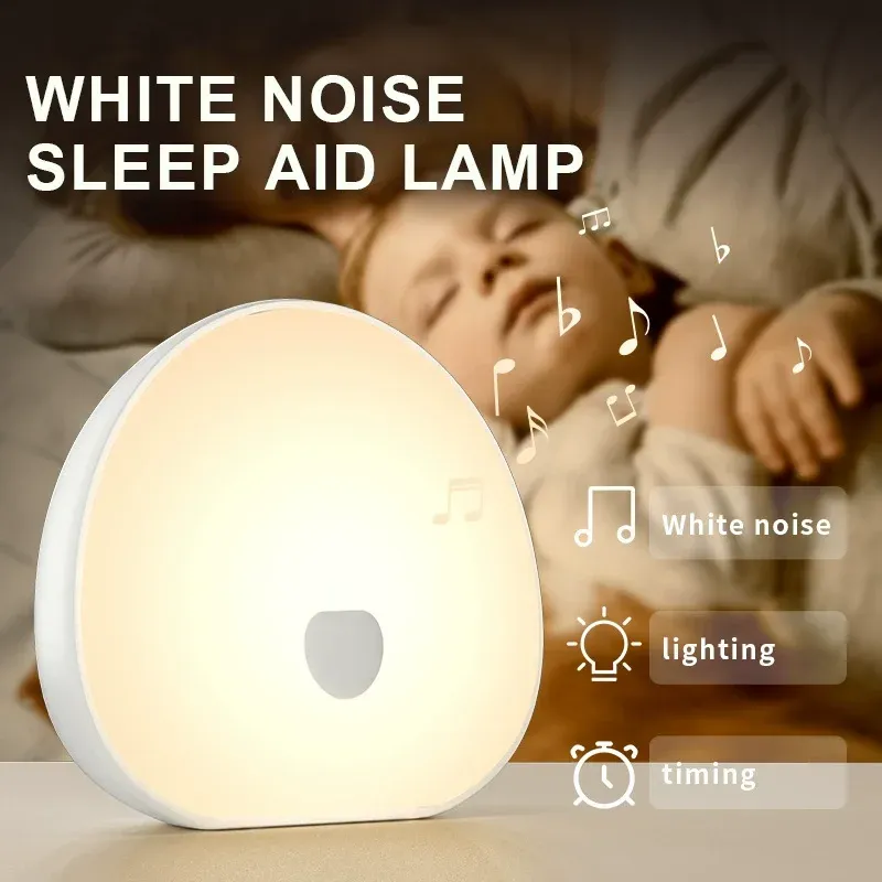 RGB-Schlafmaschine mit weißem Rauschen und beruhigendem Klang, berührbares, wiederaufladbares LED-Nachtlicht, entspannende Audio- und Schlaflampe für Babys