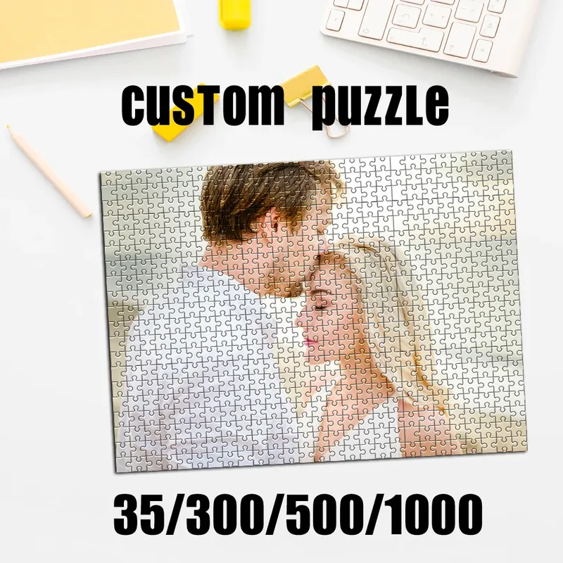 Personalisiertes individuelles Fotopuzzle „Karton/Holz 35/300/500/1000 Teile Puzzles für Erwachsene Kinderspielzeug“