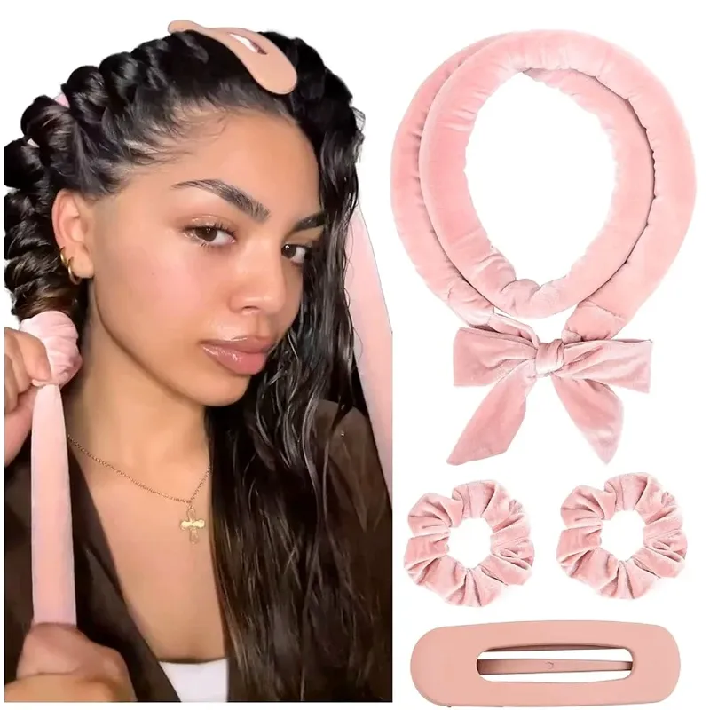 Heatless Curling Rod Stirnband Weiche Lockenwickler Keine Hitze Lockenwickler Lockenwickler Faule Schlaf Locken Curling Haarband Styling Werkzeuge
