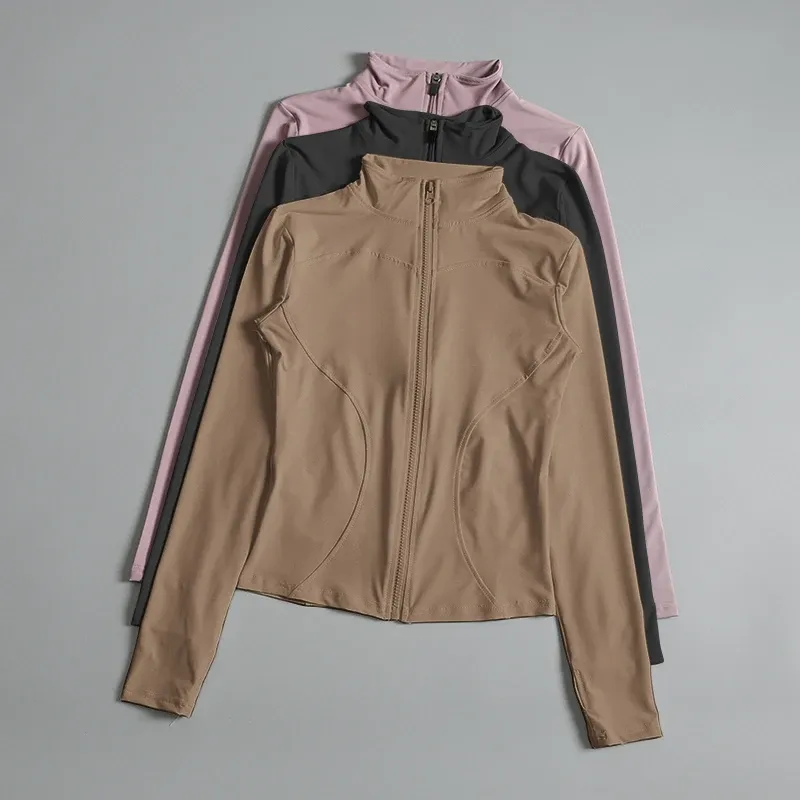 Frauen Zip Fitness Yoga Shirt Langarm Sport Jacke Gym Top Active Lauf Mäntel Workout Kleidung Frau