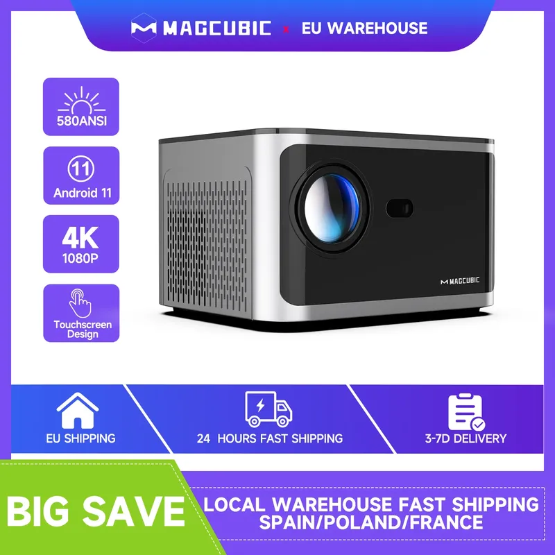 Magcubic HY350 Pro Heimprojektor Native 1080P Full HD 4K-Dekodierung 580 ANSI Allwinner H713 Quad-Core 2 GB 32 GB Sprachsteuerung
