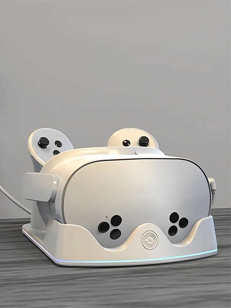 Ladestation für Meta Quest 3S VR Headest Schnellladestation mit RGB-Licht Ladestation für Meta Quest 3S/Quest 3/Quest 2