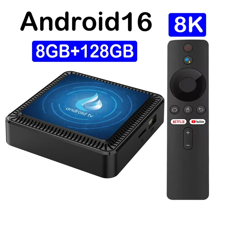 Q17 Smart TV Box 5G Wifi Android 16 TV Box Quad Core Allwinner H313 64 GB 128 GB Set Top Box Google Assistant Netflix Media Player