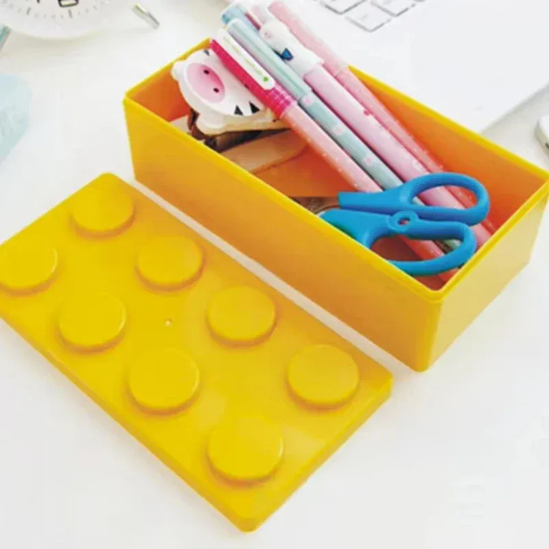 1PC Bausteine Stapelbare Lagerung Box Büro Schreibwaren Diverse Desktop Storage Box Kosmetische Lagerung Boxen