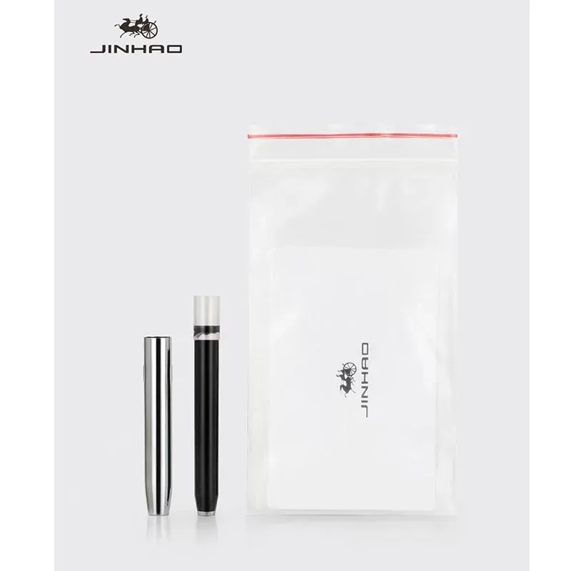 Jinhao 10 Füllfederhalter aus Metall mit Einweg-Tintenschutz / 6 Tintenbeutel (schwarze Farbe)