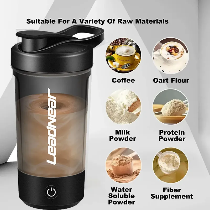 Elektrischer Mixerbecher, tragbarer Mixerbecher, Milchpulver, Proteinpulver, Mixer, automatischer Shaker-Becher, für Zuhause, Reisen, Outdoor-Sport, Fitnessstudio