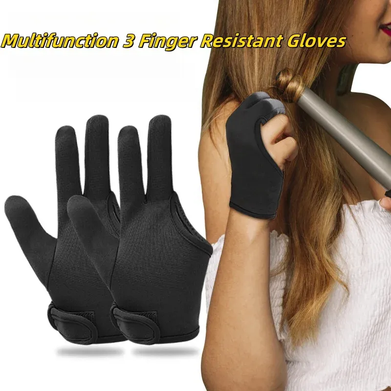 3-Finger-Handschuhe, hitzebeständig, Fäustlinge, Schutzhandschuhe, Lockenstab, Handschuh, wiederverwendbar, Wärme-Geat-Handschuhe, Friseur-Haar-Styling-Werkzeuge