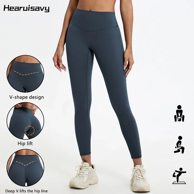 Hearuisavy Sommer Superweiche Stoffe Hochtaillierte Leggings Gym Yoga Hosen Lauf-Workout-Tights Push-Up Sport-Leggings für Damen
