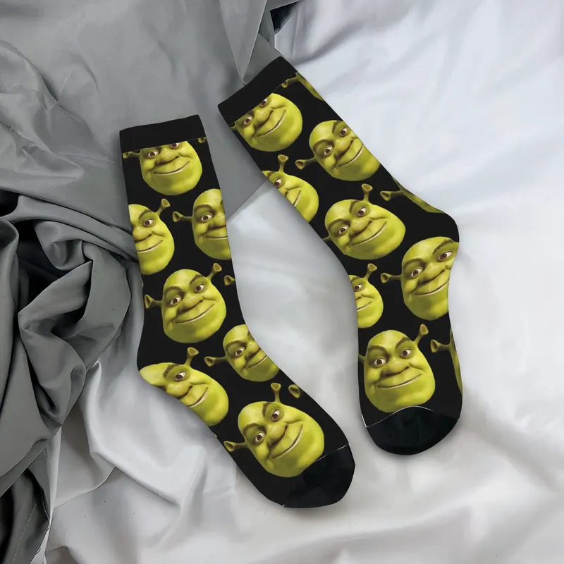 Paar Socken Shrek Gesicht Strümpfe Anti Skid Weiche Atmungsaktive Socken Winter Harajuku Custom Radfahren Socken
