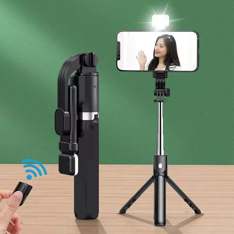 FGCLSY Neues Stativ für Smartphone-Kamera, Ständer mit Bluetooth-Auslöser und Licht, kabellose Selfie-Stick-Halterungen mit Telefonhalter
