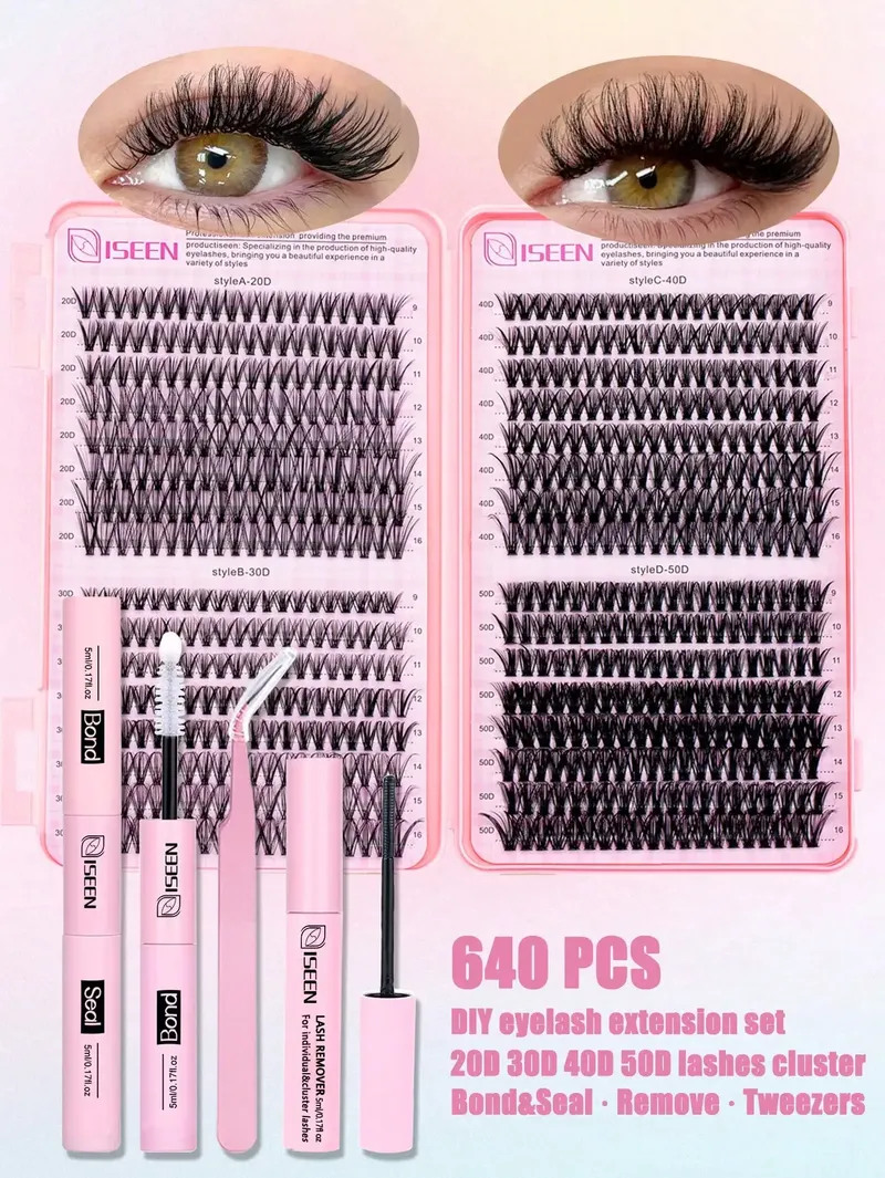 Einzelne Wimpern Cluster C Curl Mix Wimpern Cluster 3D Wispy DIY Wimpernverlängerung Wiederverwendbare natürliche Wimpern Wimpern Buch