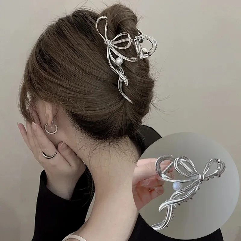 Neue Frauen Elegante Gold Silber Hohl Geometrische Metall Haar Klaue Vintage Haar Clip Stirnband Haarnadel Mode Mädchen Haar Zubehör