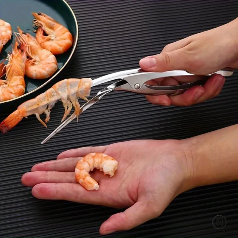 Garnelen-Entgrätungsgerät aus Edelstahl – ergonomisches Fischgräten-Design, einfache Entgrätung, Küchenhelfer für die Zubereitung von Meeresfrüchten