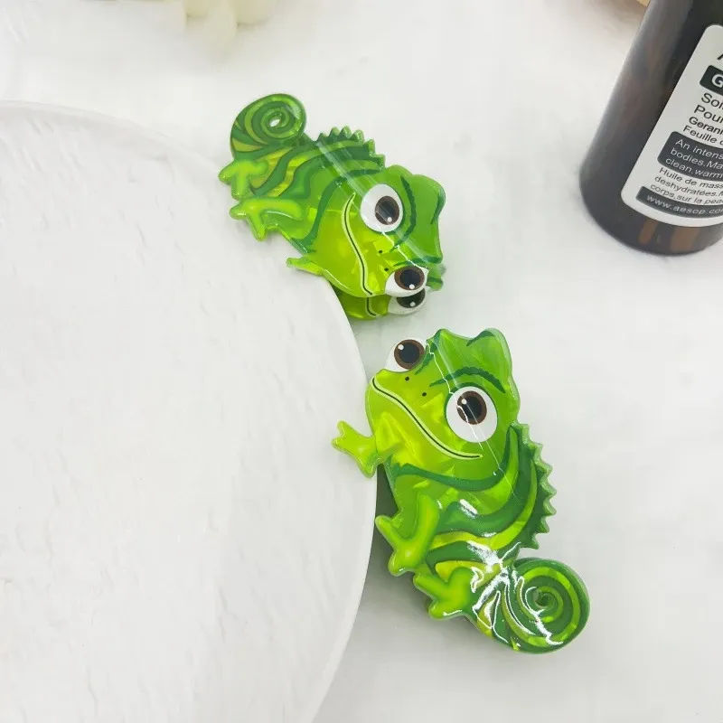 1 Stück neue Cartoon niedliche Dinosaurier grüne Eidechse Haarspange Hinterkopf Haarspange Hai Clip