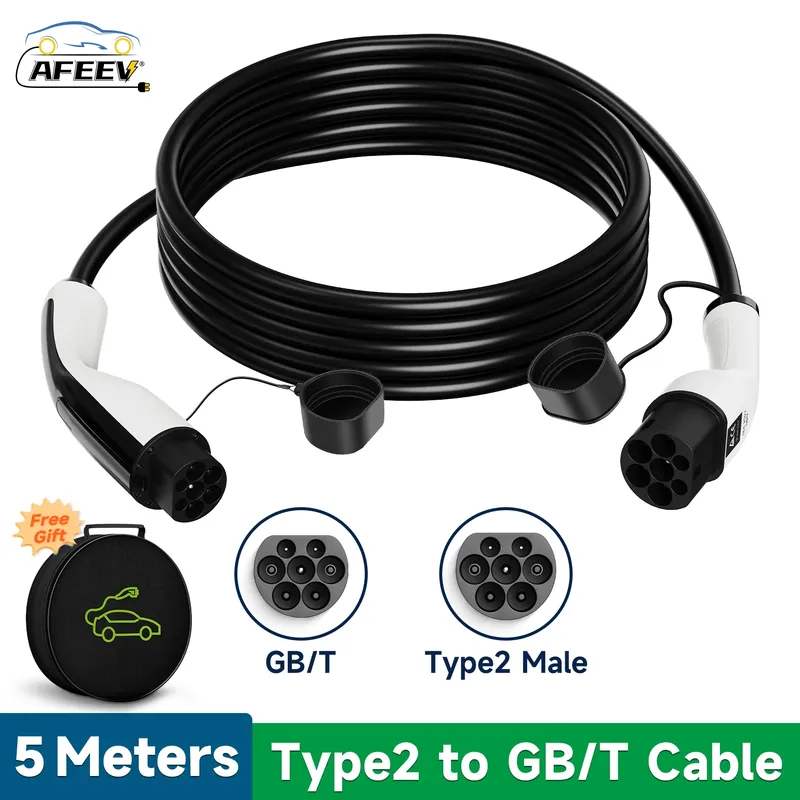 AFEEV Typ2 auf GBT EV-Ladekabel 32 A 7 kW 22 kW 1 Phase/ 3 Phase Buchse auf Stecker 3,5 kW IEC62196-2 EVSE Ladestation