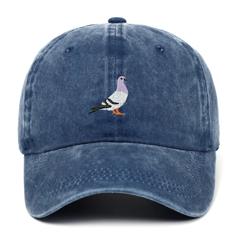 1 Stück bestickte Tauben bestickt, gewaschen, Sonnenschutz für Herren und Damen, Outdoor-Sporthüte, Angeln, Freizeitkleidung