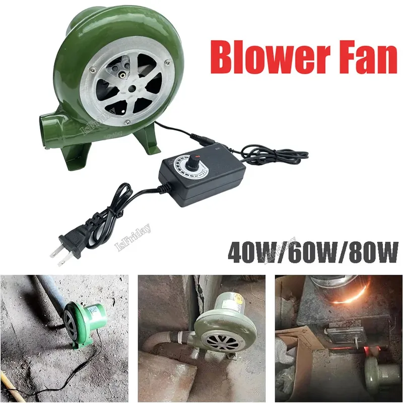 Elektrischer Gebläseventilator, Grillventilator, 100 V, 220 V, geeignet für Grill, Mini-Schmied, Forges-Gebläse mit Geschwindigkeitsadapter, AC100–240 V, M89B