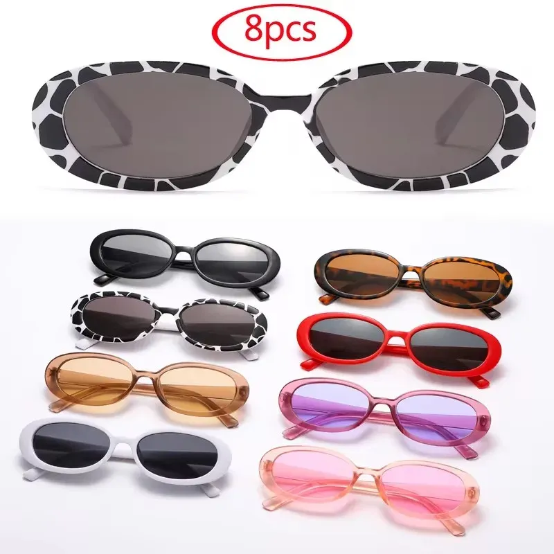 Kleine ovale Sonnenbrille Damen Vintage Marke Retro Schwarz Weiß Sonnenbrille Klassische Farbtöne Damen Oculos UV400