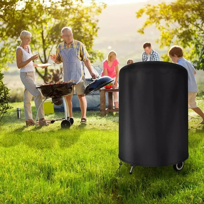 1Pcs Wasserkocher BBQ Abdeckung Für Raweao Wasserkocher BBQ Abdeckung Für Weber 57Cm Im Freien Wasserdichte Grill Abdeckung Runde BBQ Abdeckungen