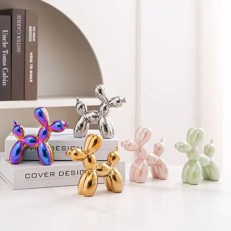 Keramik Ballon Hund Skulptur Home Decor Raum Dekoration Zubehör Büro Nordic Tier Dekorative Skulpturen und Figuren