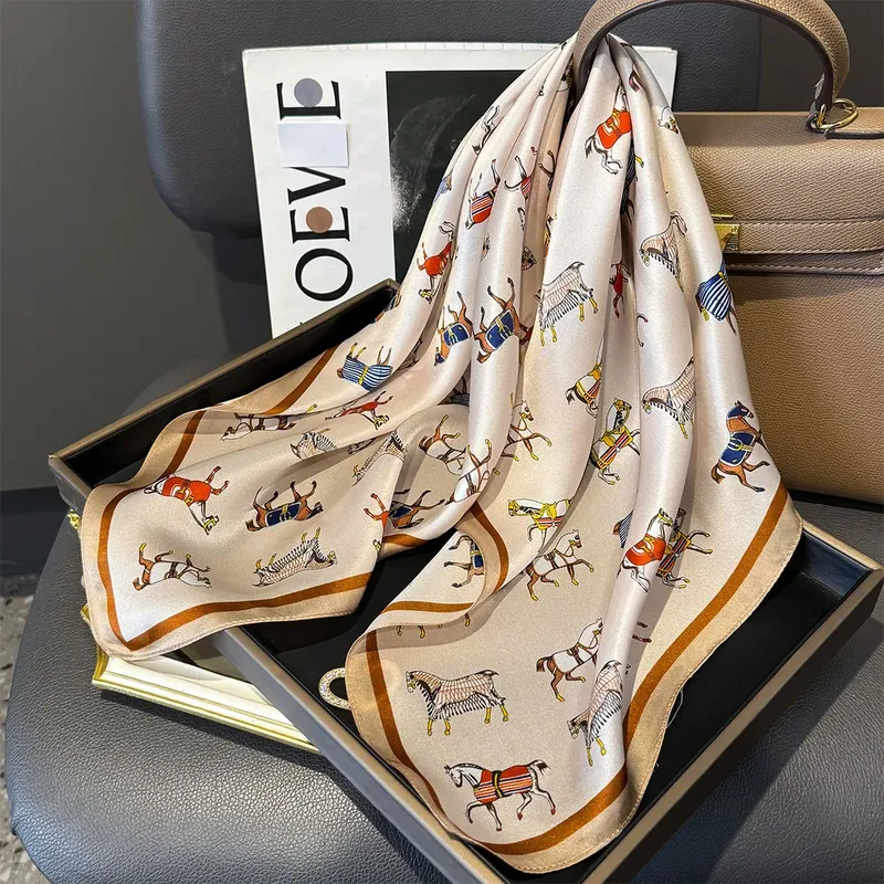 100% natürliche Seide Schal Frauen Foulard Weibliche Schal Wrap elegante Hohe Qualität Platz Halstuch für Dame Hijab Bandana Schals