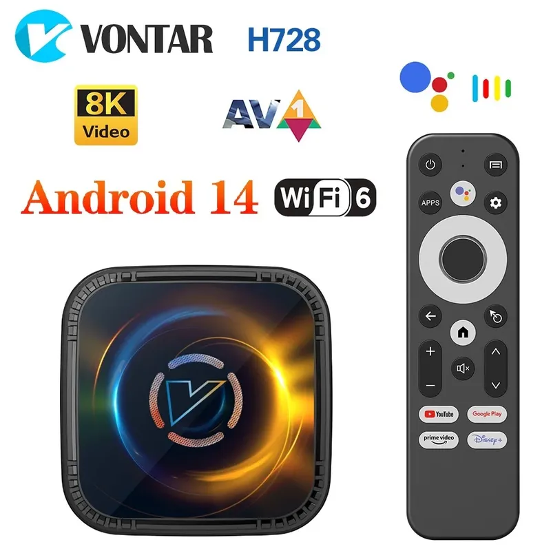 VONTAR H728 Android 14 TV Box Allwinner H728 Octa Core Cortex A55 Unterstützung 8K Video 4K 1000M LAN Wifi6 Media Player Lüfter