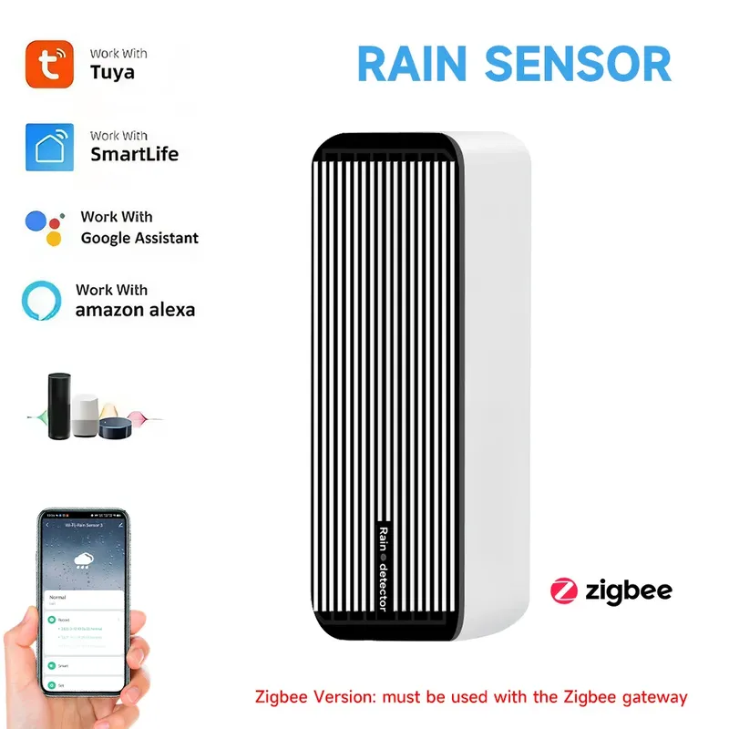 Tuya ZigBee Regen Sensor Tuya Regen Erkennung Sensor Smart Home Echtzeit APP Benachrichtigungen Home Automation Smart Life Geräte