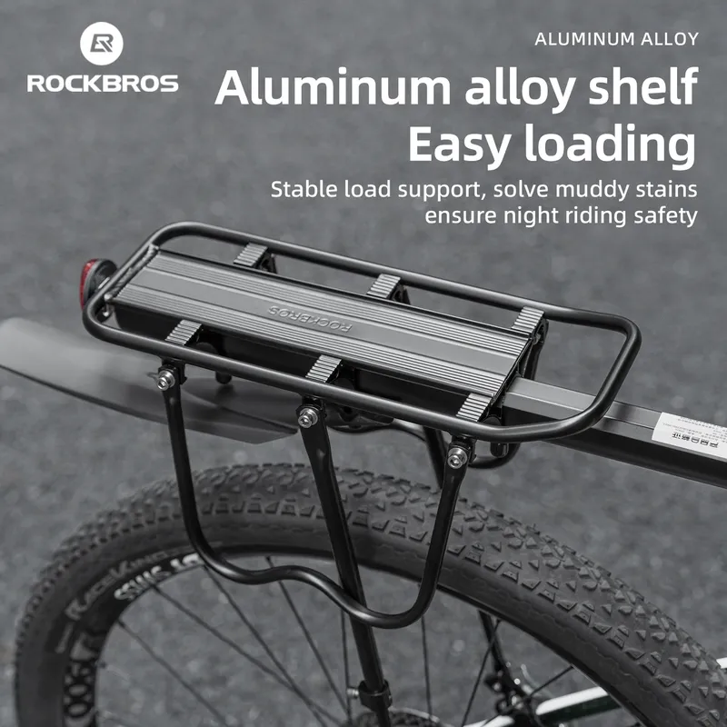 ROCKBROS Fahrradträger Aluminiumlegierung MTB Fahrradträger Halter Gepäckträger Kofferraum Abnehmbarer Fahrrad-Heckregalhalter