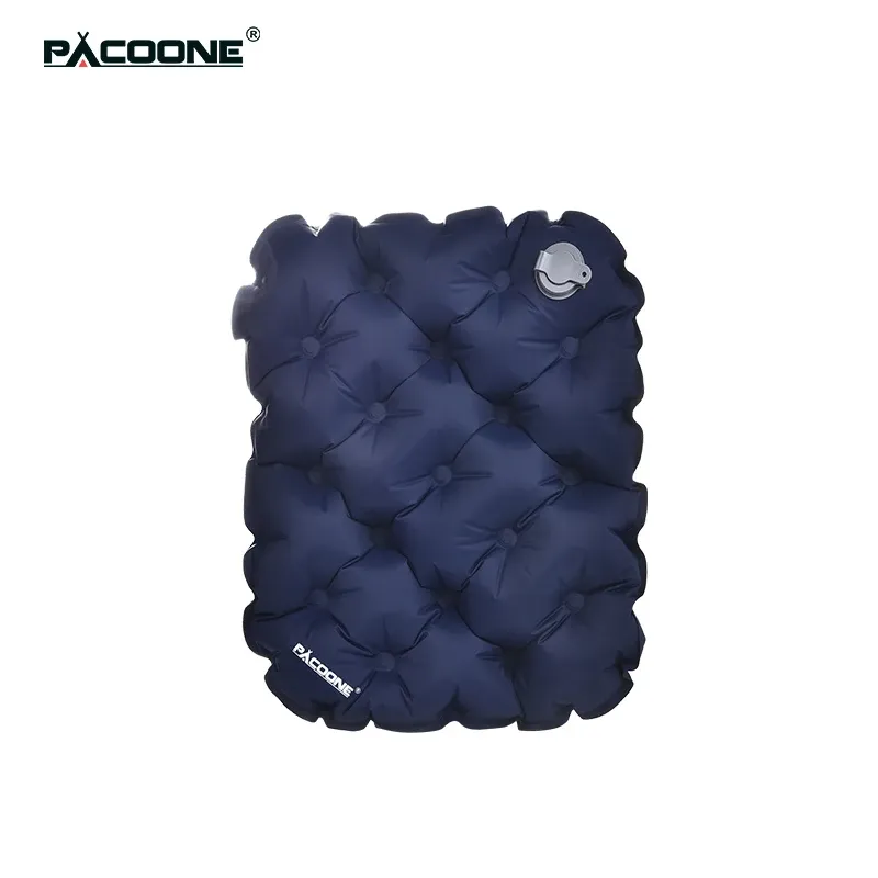 PACOONE Luftkissen Kissen Outdoor Camping Schlafkissen Klappbare aufblasbare Kissen Stuhlkissen Sitzpolster mit Aufbewahrungstasche