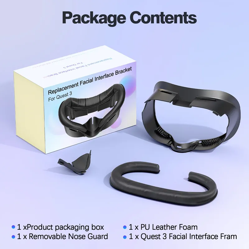 2025, Gesichtsschnittstelle und Maskenpolster für Oculus Quest 3, schweißhemmendes PU-Schaumpolster – VR-Zubehör kompatibel mit Meta Quest 3