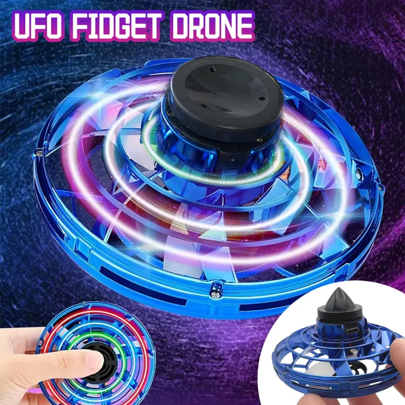 NEUE LED Flying UFO Spinner Fingertip, Upgrade Flight Helicopter Gyro Flyorb Hover Ball, Mini Drone Flugzeug Spielzeug, Weihnachtsgeschenk