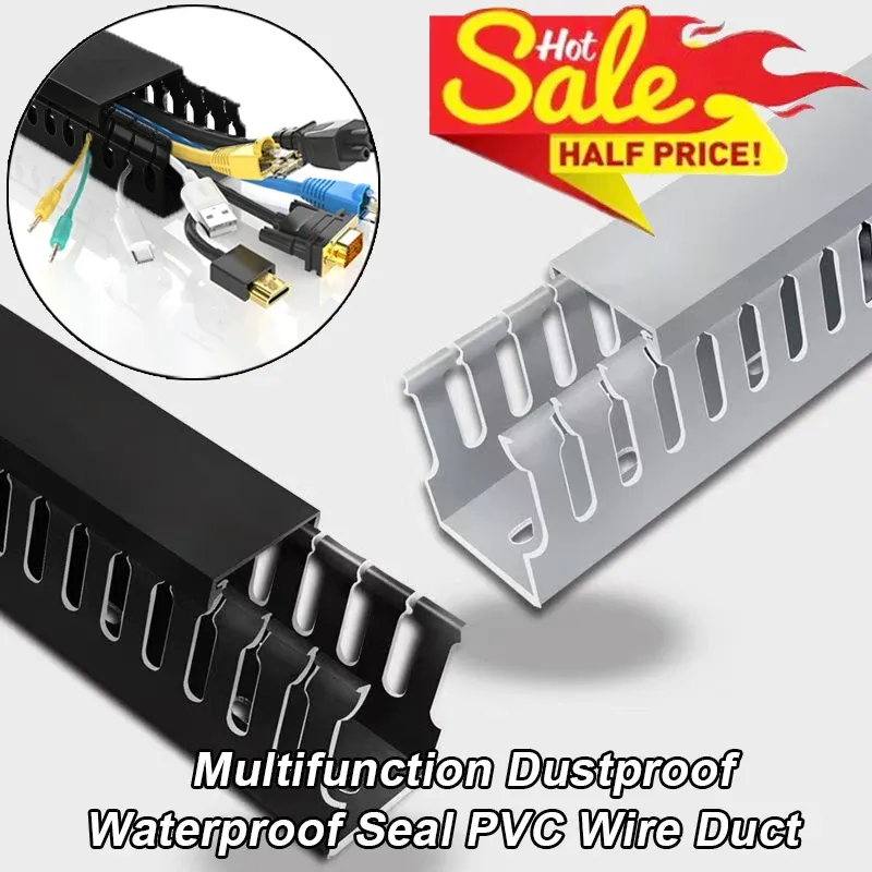 Neuer PVC-Staubdichter, wasserdichter Dichtungs-Verdrahtungskanal, schwarz, flammhemmend, isolierter Kabelkanal, Multifunktions-Versteckung für Verdrahtungskabel