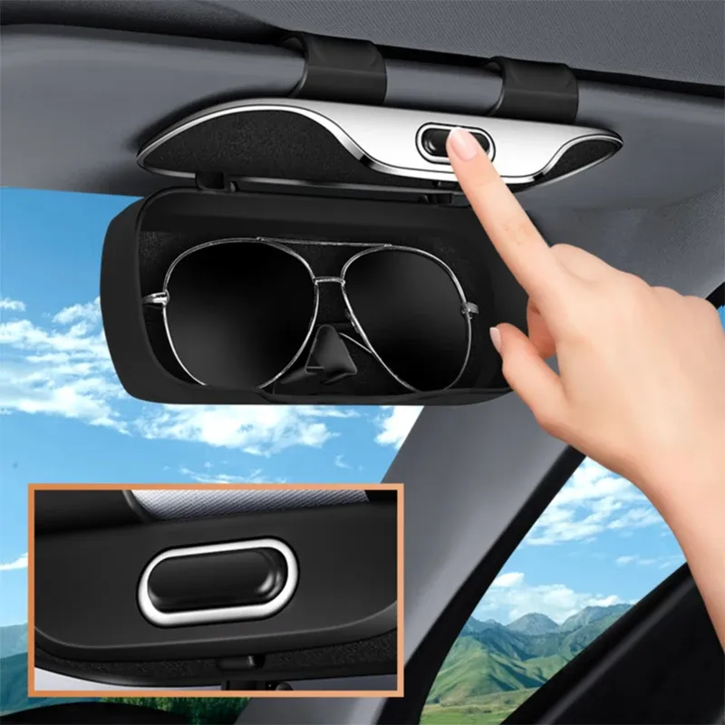 Auto Visier Gläser Fall Premium ABS Beflockung Innere Auto Sonnenbrille Organizer Lagerung Fall Anti-Scratch Brillen Schutz Box