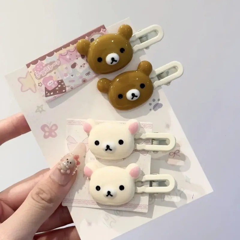 Rilakkuma Haarspangen für Mädchen Kawaii Relax Bär Haarnadel Frauen Pony Bobby Pin Mode Entenschnabel Clip Kinder Haare Ornamente Geschenk