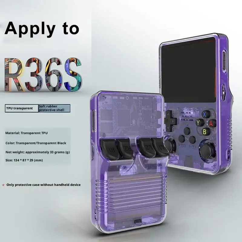 R36S Handheld Spielkonsole Schutzhülle Tragbare Rückseite Schutzhülle spielkonsole zubehör lagerung transparente fall