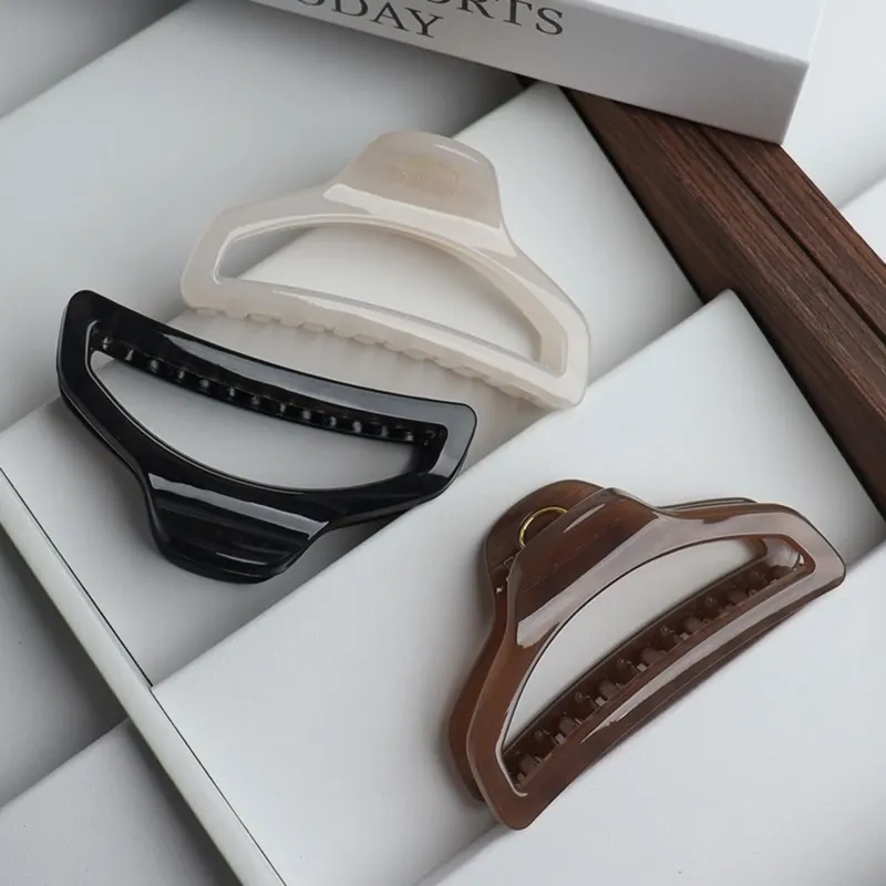 1 x mittelgroß, Hai-Clip, Haarspange, weiblich, Hinterkopf, Halteklammer, französischer Teller-Haargreifer, Haar-Accessoire, Premium
