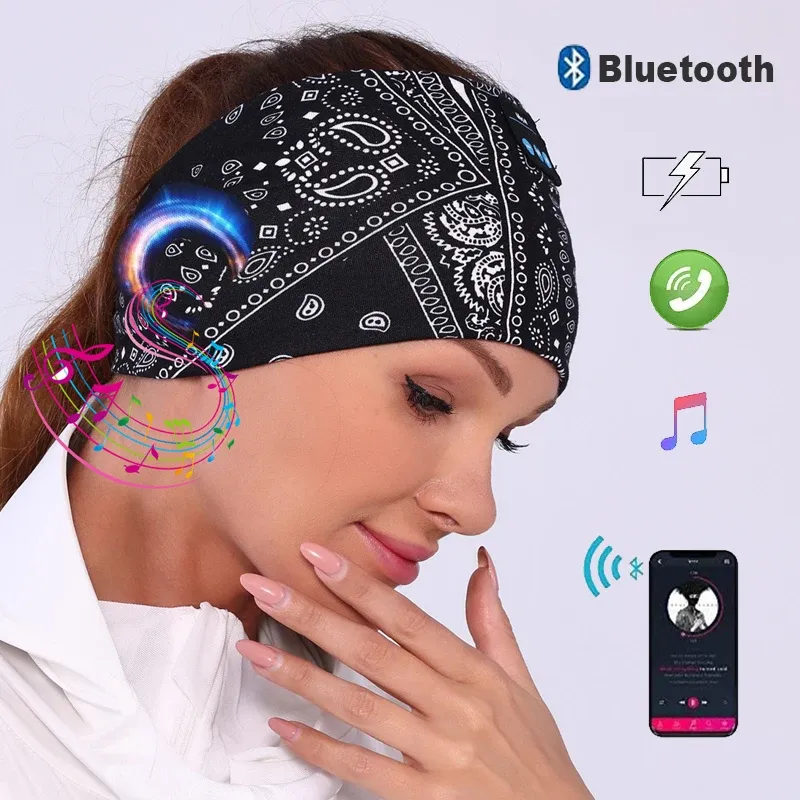 Bluetooth-Kopfhörer, Sport-Schlaf-Stirnband, kabellose Kopfhörer, Musik-Augenmaske, kabelloses Bluetooth-Headset, Stirnband mit Mikrofon