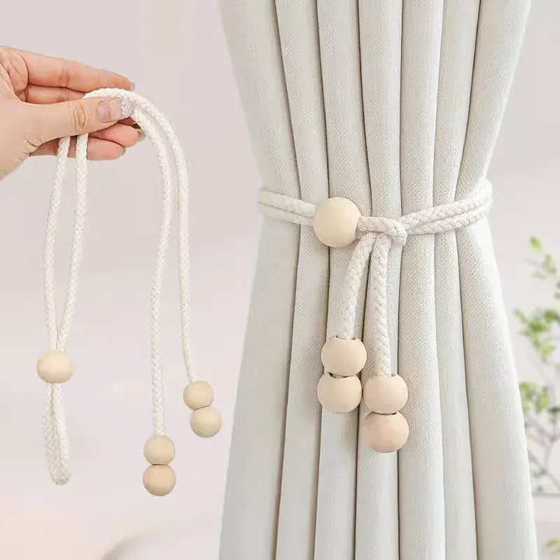 2 Stück moderne, minimalistische Vorhanggurte, hängende Bälle, handgefertigte Aufbewahrungsgurte aus Baumwollseil, Wohnzimmer- und Schlafzimmerdekoration