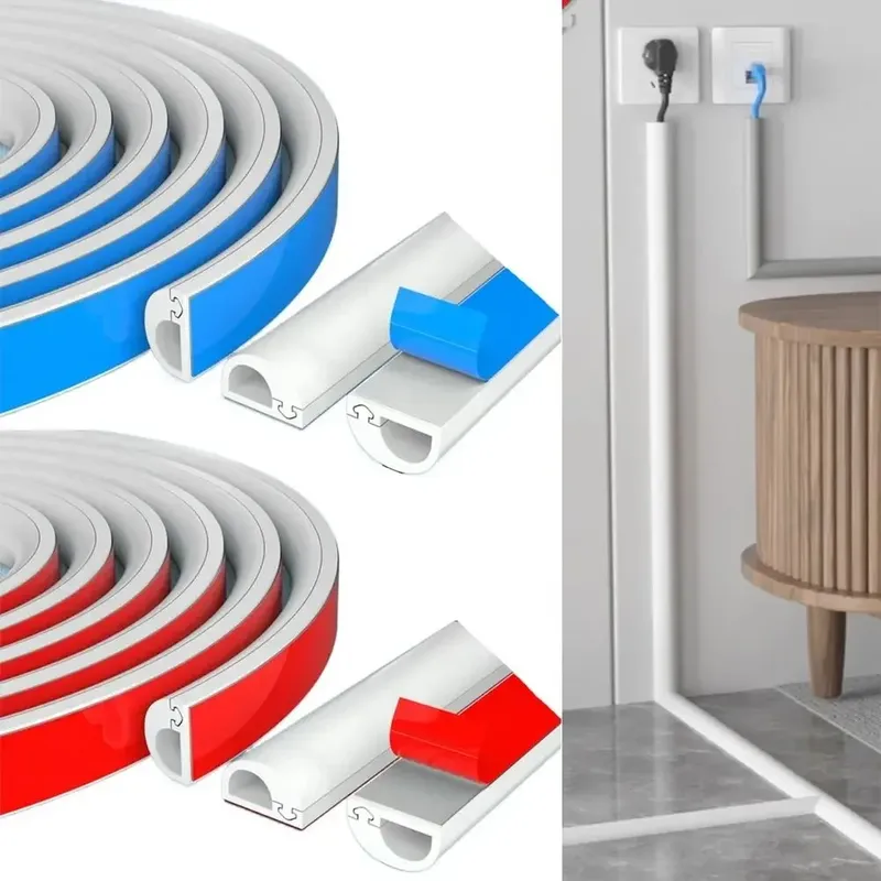1PC Arc Slot Boden Kabel Abdeckung Selbst-Kleber Kabel Protector Verlängerung Verdrahtung Kanal Schutz Elektrische Draht Slot kabel Concealer