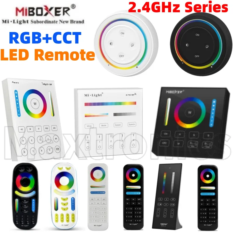 MiBoxer 2,4G Wireless RGBCCT LED Panel Remote FUT100 FUT092 FUT092B B3 T3 B4 T4 B0 B8 S2W+ C5 Y3 FUT088 FUT089 FUT089B FUT089S