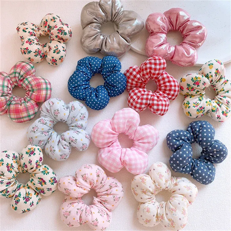 2025 Super süße Blumen-Haargummis für Kinder, Mädchen, Kinder, elastisches Haarband, Zubehör, Krawatte, Haarring, Seil, Kopfschmuck, Kopfbedeckung, Ornament