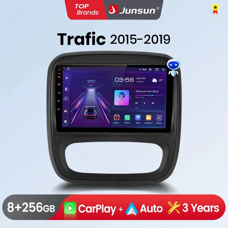 Junsun Drahtlose CarPlay Android Auto Auto Radio Für Renault Trafic 3 2014-2021 Für Opel Vivaro B 2014-2018 GPS Multimedia 2 din