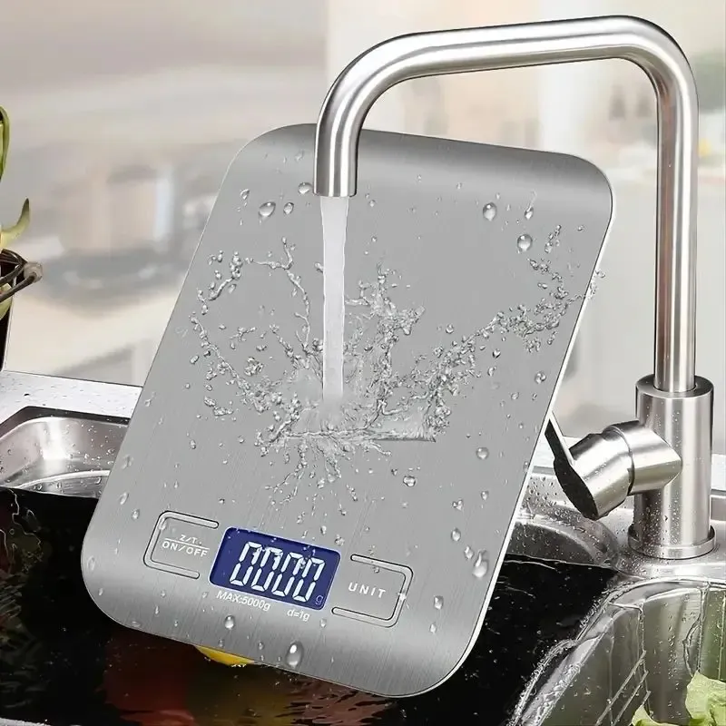 Elektronische Digitale Küchenwaage LED-Anzeige 10 kg 5 kg/1 g Edelstahl-Panel-Waage Home Schmuck Lebensmittel Snacks wiegen Werkzeuge